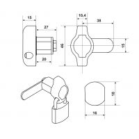 Петля под навесной замок с поворотной ручкой