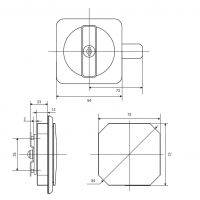Замок ригельный с поворотной ручкой