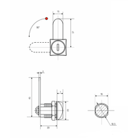Замок почтовый 0802 20 мм