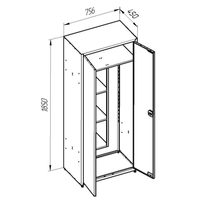 Шкаф хозяйственный ШР-6.15 ( 1850х756х450мм )